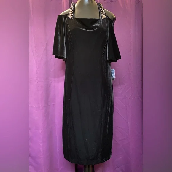 Alex Evenings | Dresses | Nwt Alex Evening Dress Size 2 Black Velvet With Black Rhinestones Accents | Poshmark Alex Evenings | Dresses | Nwt Alex Evening Dress Size 2 Black Velvet With Black Rhinestones Accents | Poshmark